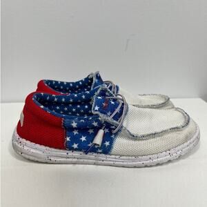 Hey Dude Men’s Wally Sox TRI American Patriotic Flag / Size-7